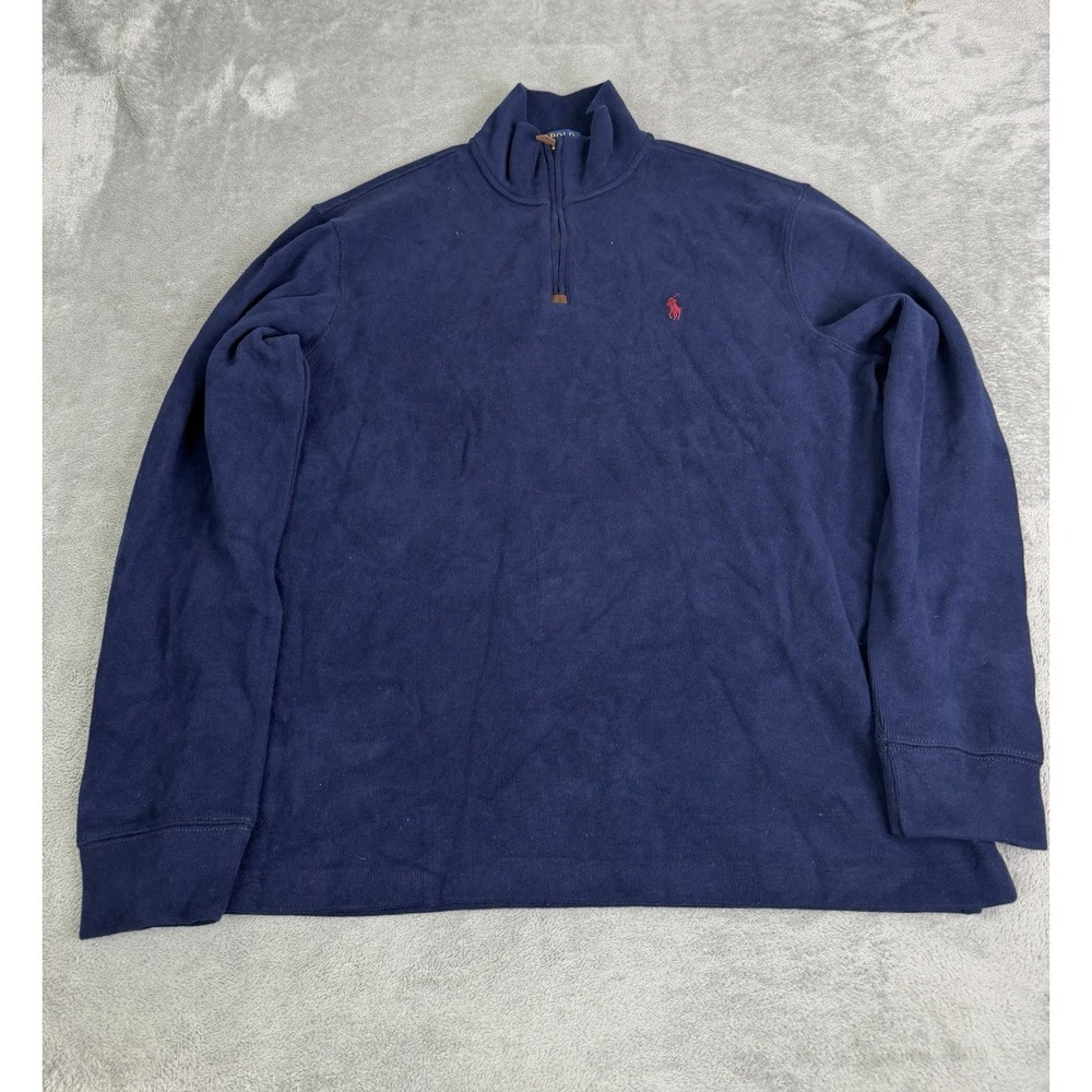 Polo Ralph Lauren 1/4 Zip Pullover Sweater Men's Size Large Blue